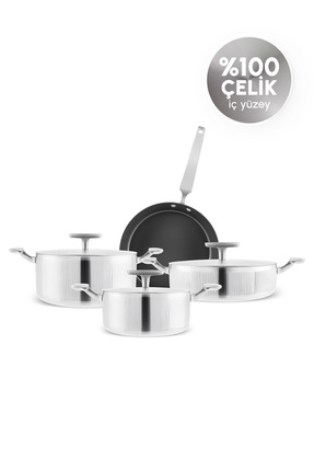 Karaca Plasma Steel 316+ 3Ply Yanmaz Yapışmaz Çelik Apollo İndüksiyon Tabanlı...