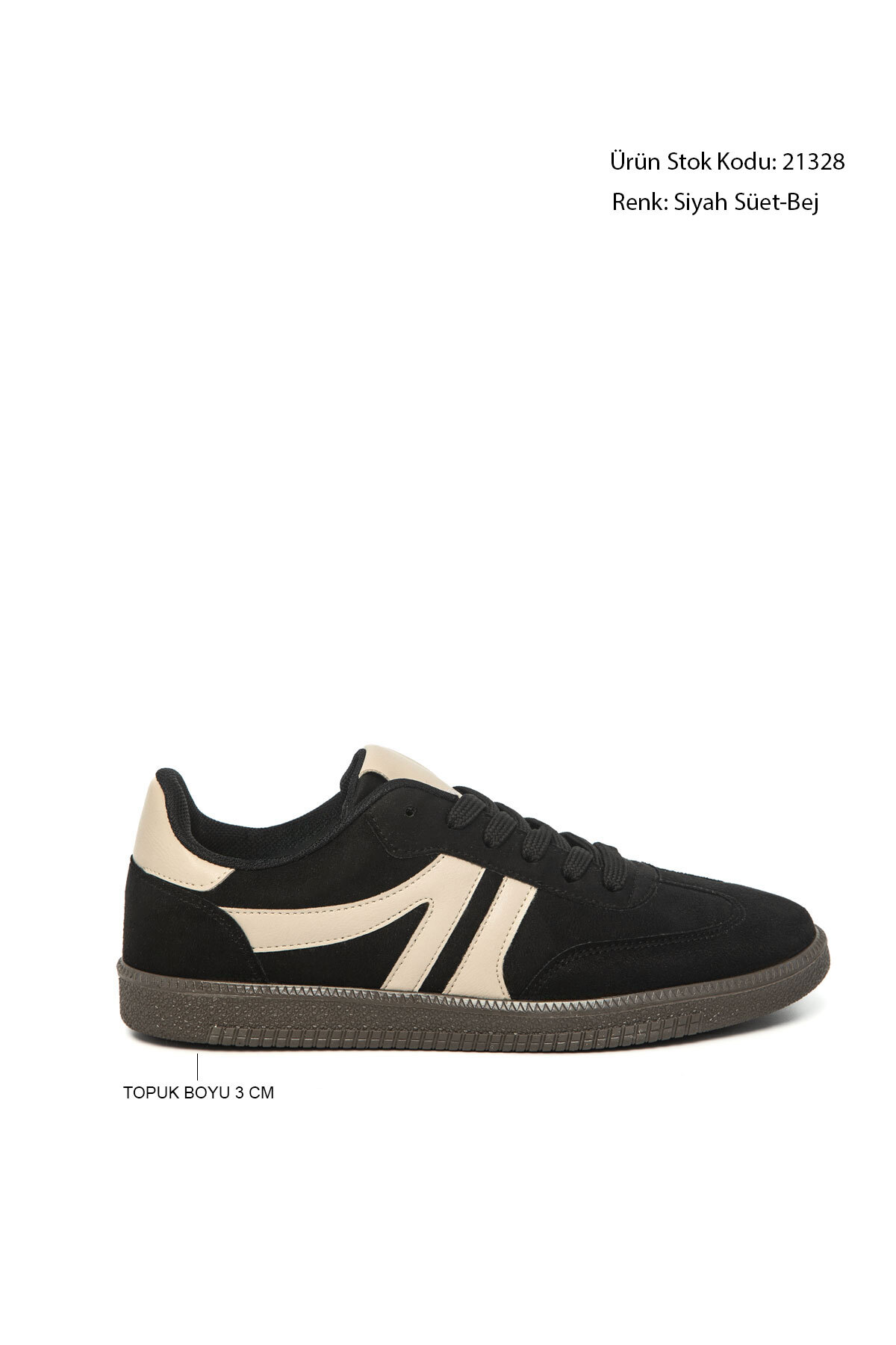 SOHO Siyah Süet-Bej Kadın Sneaker 21328 görsel 2