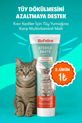 BioFeline Tüy Dökülmesi, Tüy Yumağı ve Kusma Engelleyici Multivitaminli Kısır...