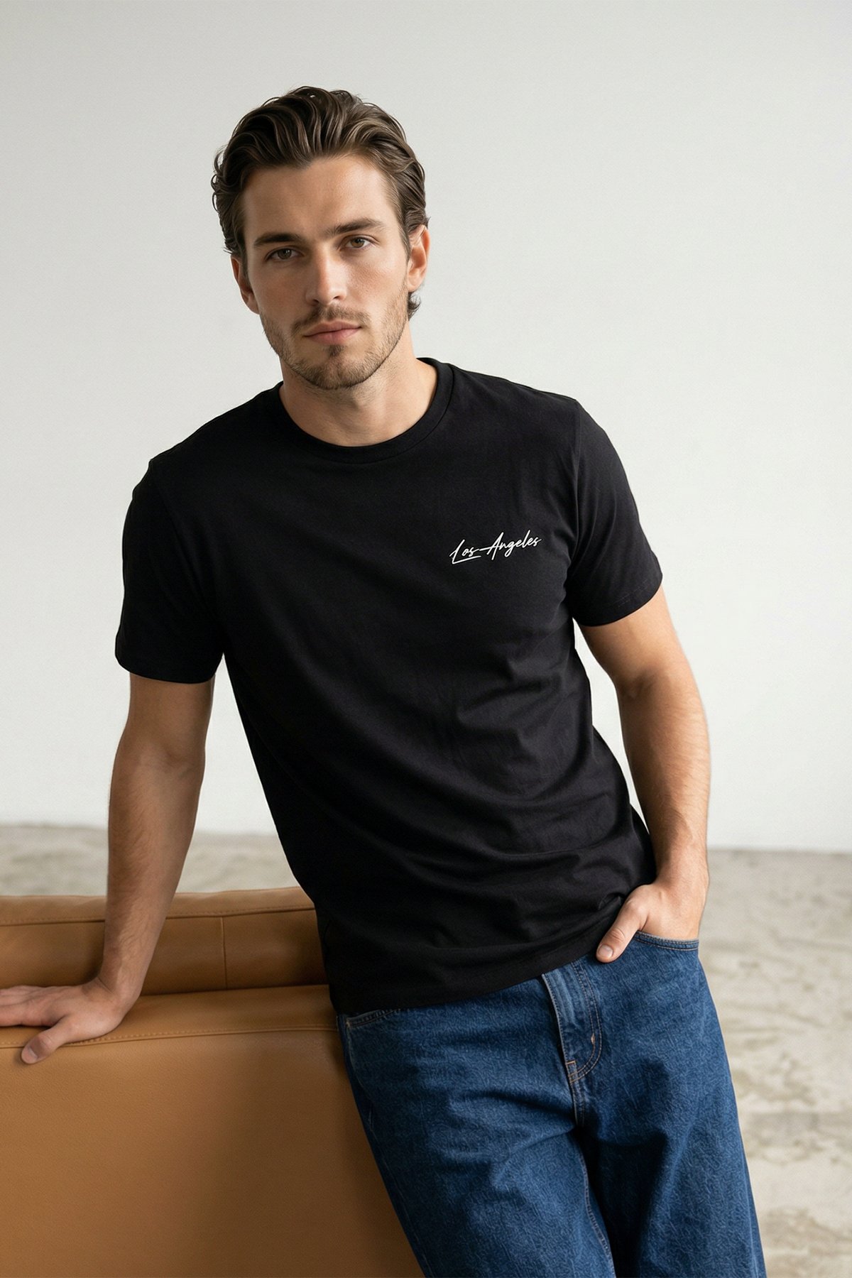 Trendyolmilla  Siyah-Beyaz 2'li Paket Regular Kesim Nakışlı T-shirt TMNSS26TS00039 - Görsel 2