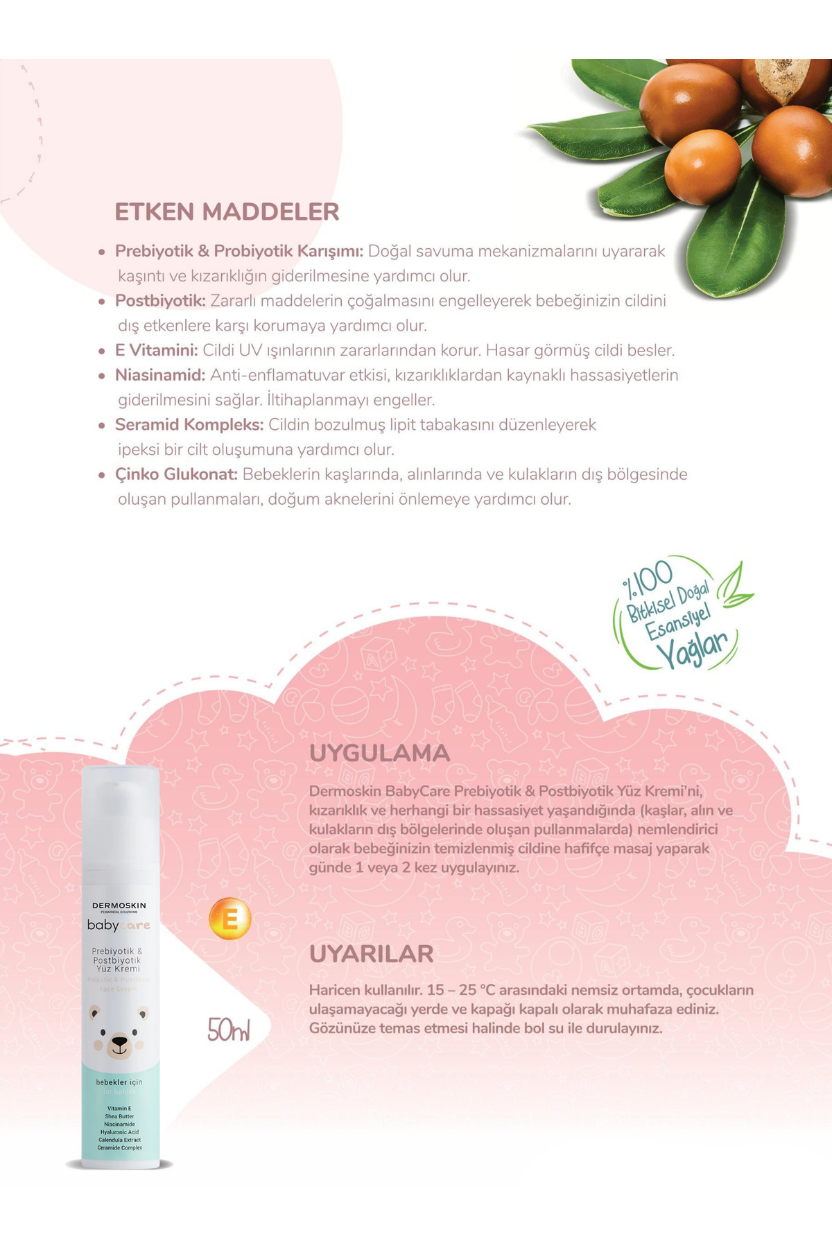 Dermoskin Babycare Prebiyotik & Postbiyotik Yüz Kremi | Nemlendirici Krem | Hyaluronik Asit | 50 ml fotoğrafı 3 (önizleme)