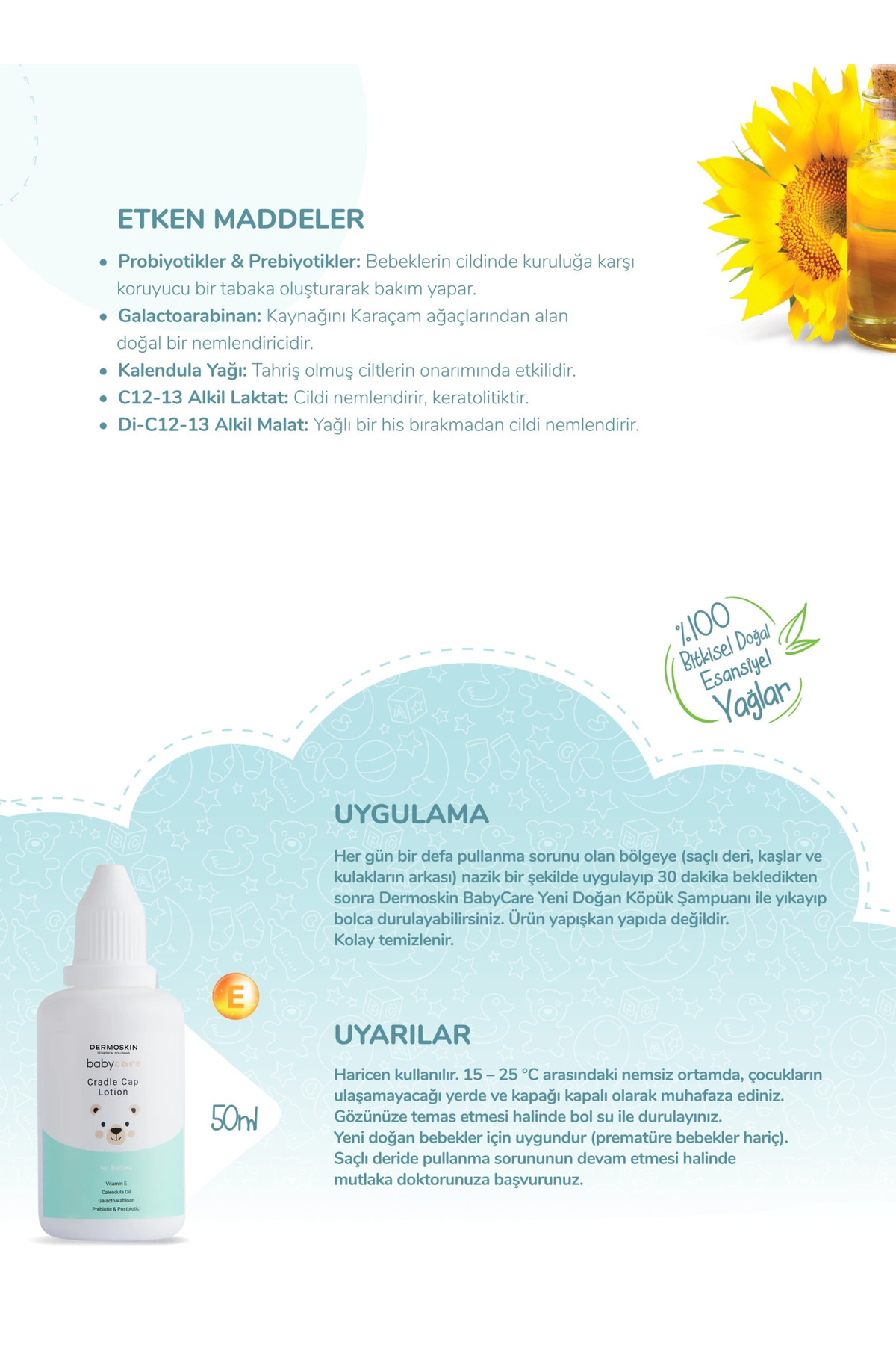 Dermoskin Bebek Saç Derisi Konak Losyonu 50 ml fotoğrafı 3 (önizleme)