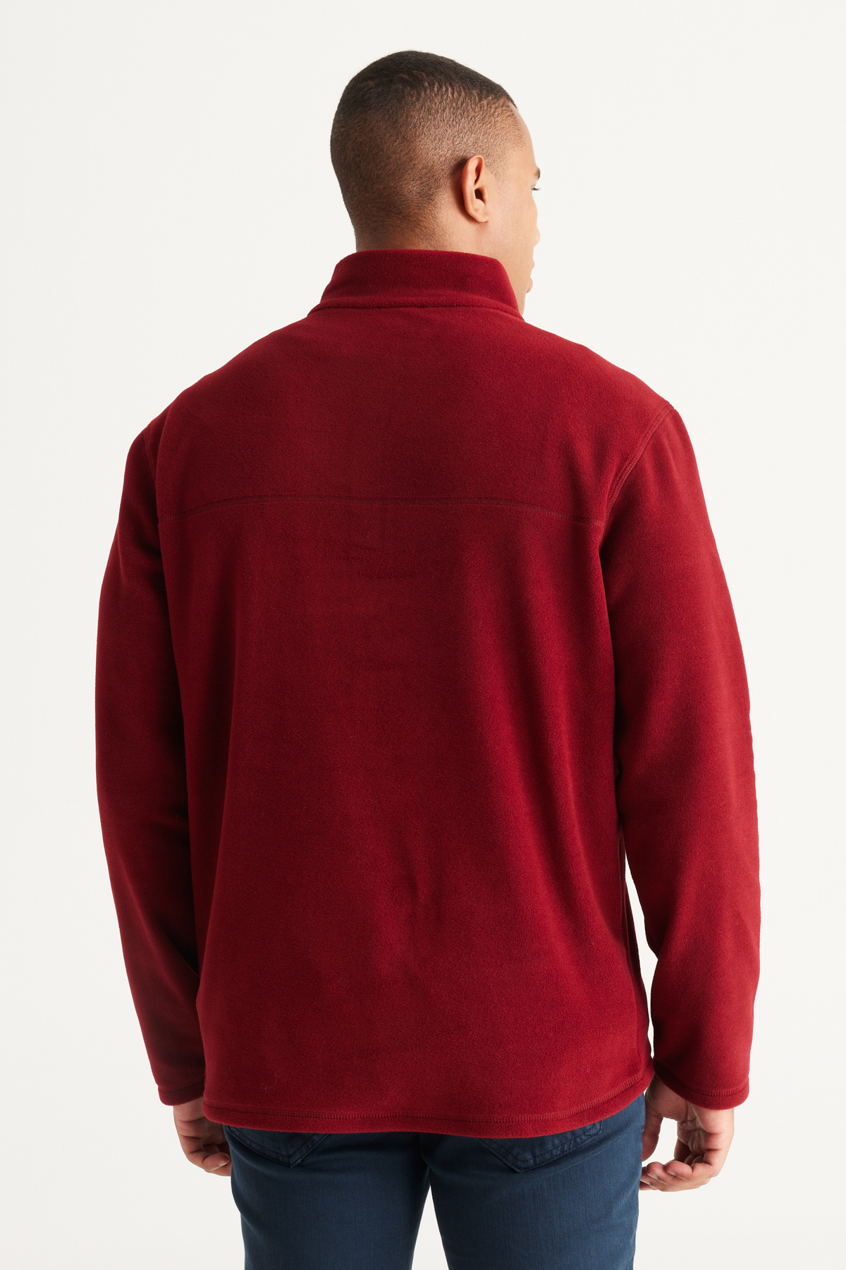 AC&Co / Altınyıldız Classics  Erkek Bordo Anti-pilling Tüylenme Yapmayan Isı Koruyan Standart Fit Dik Yaka Polar Sweatshirt - Görsel 7