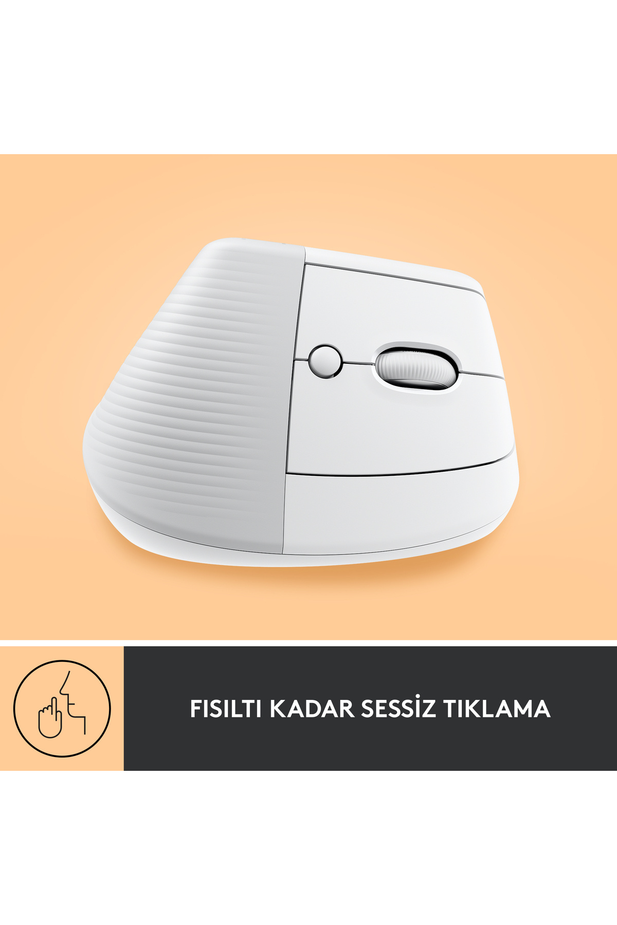 Lift Sessiz Kablosuz Ergonomik Dikey Mouse, Beyaz 910-006475 8