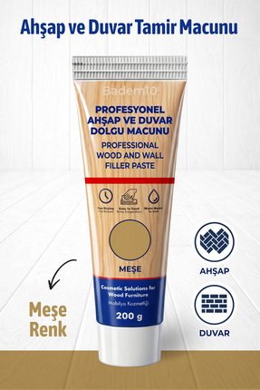 Badem10 Ahşap Parke Duvar Tamir Macunu Meşe Renk Mobilya Dolgu Çatlak Gideric...
