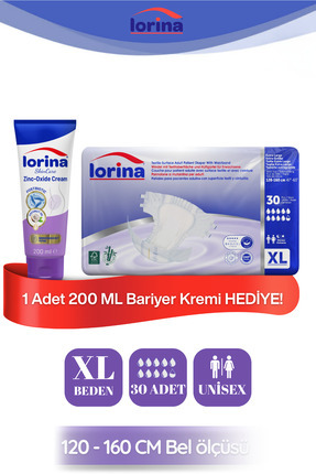 LORİNA Lorina Bel Bantlı Xl 30’lu - 200 ML Bariyer Kremi Hediyeli