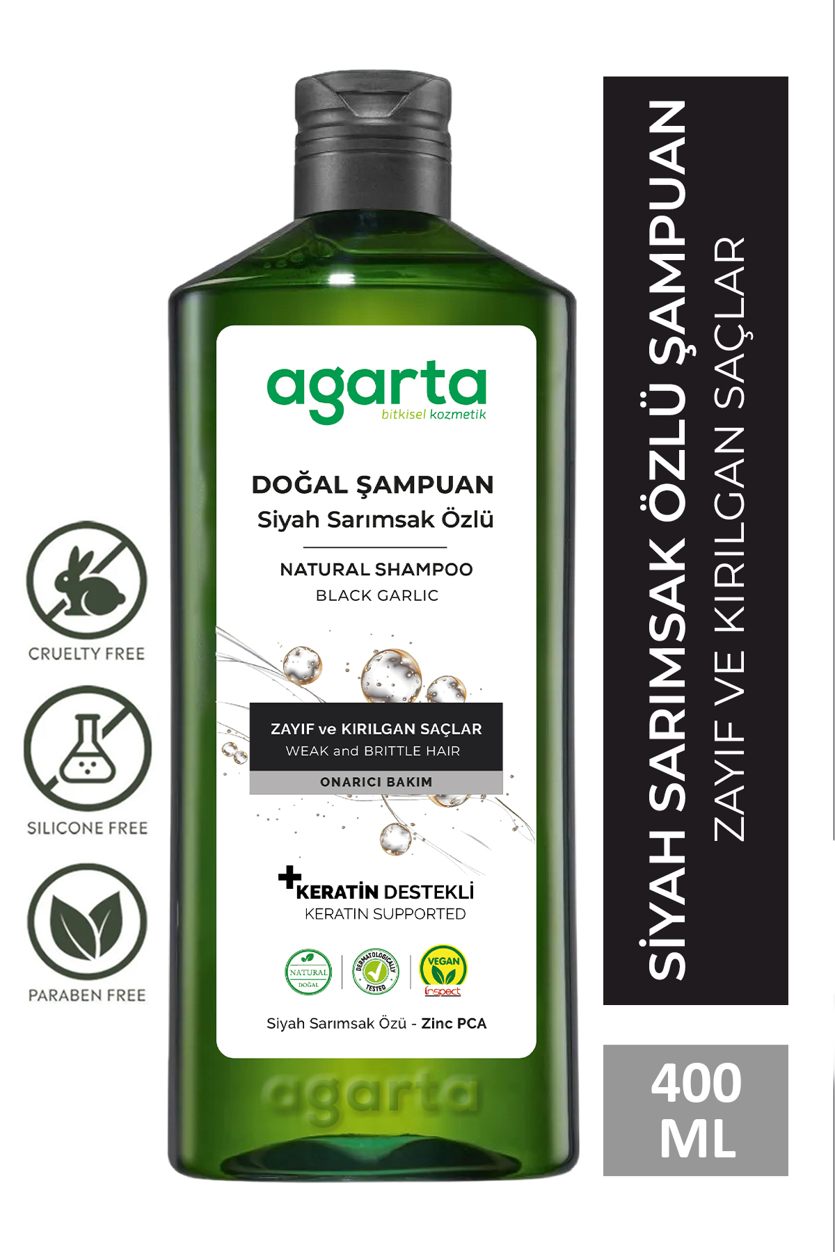 Agarta Doğal Siyah Sarımsaklı Şampuan Saç Dökülmesine Karşı 400 ml — 8699943442555
