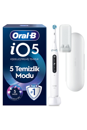 Oral-B iO5 Şarjlı/Elektrikli Diş Fırçası, 1 Fırça Başlığı, Uzun Ömürlü Pil, P...