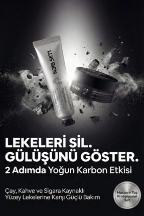 Luis Bien Diş Beyazlatma Seti – Organik Aktif Karbonlu Diş Macunu + Diş Tozu,...