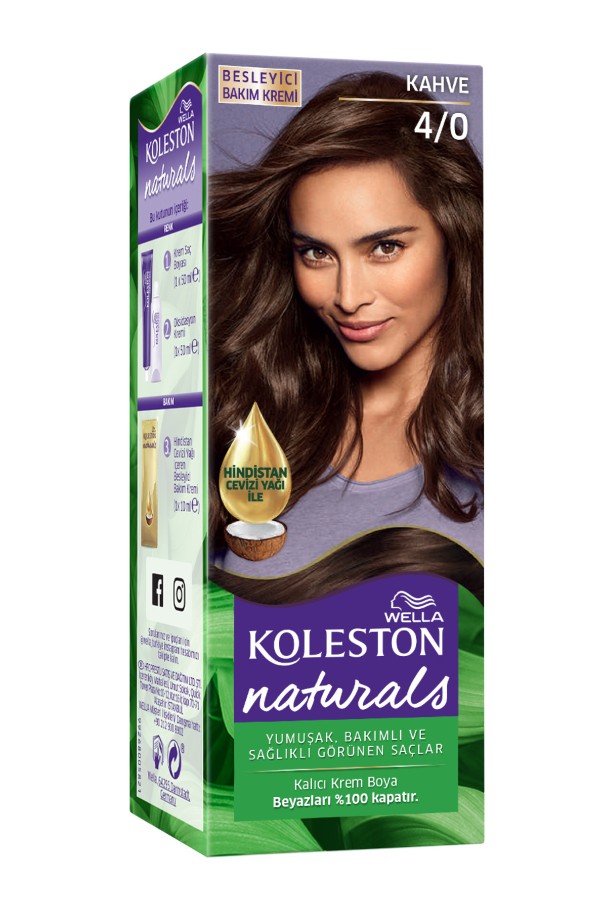 Koleston Naturals 4/0 Kahve Saç Boyası — قهوه‌ای KtWModel13-T — تصویر 3 از 8