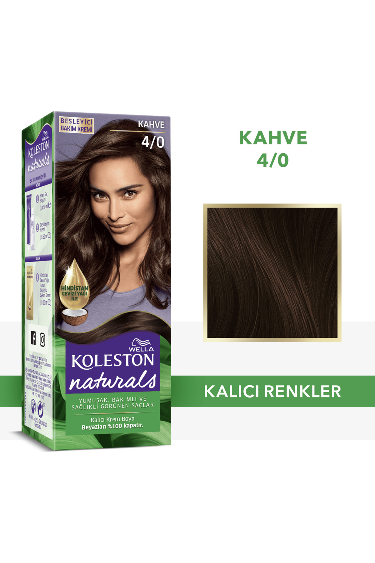 Wella Koleston Naturals 4/0 Kahve Saç Boyası — قهوهای KtWModel13-T
