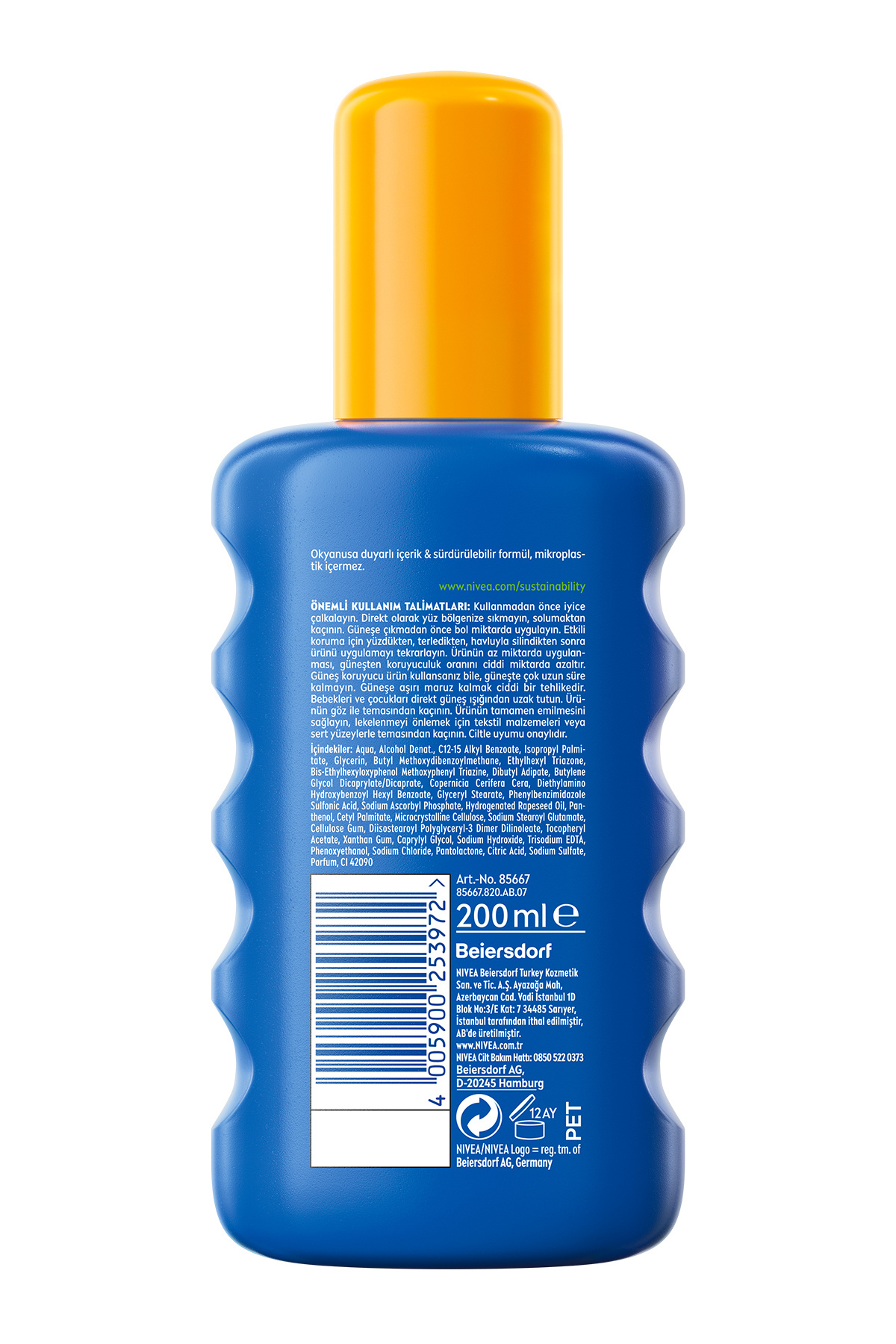 SUN SPF50+ Çocuklar İçin Yüksek Güneş Koruyucu Vücut Spreyi 200ml, Suya Dayanıklı, E&C Vitamini — 4005900253972 — تصویر 3 از 9