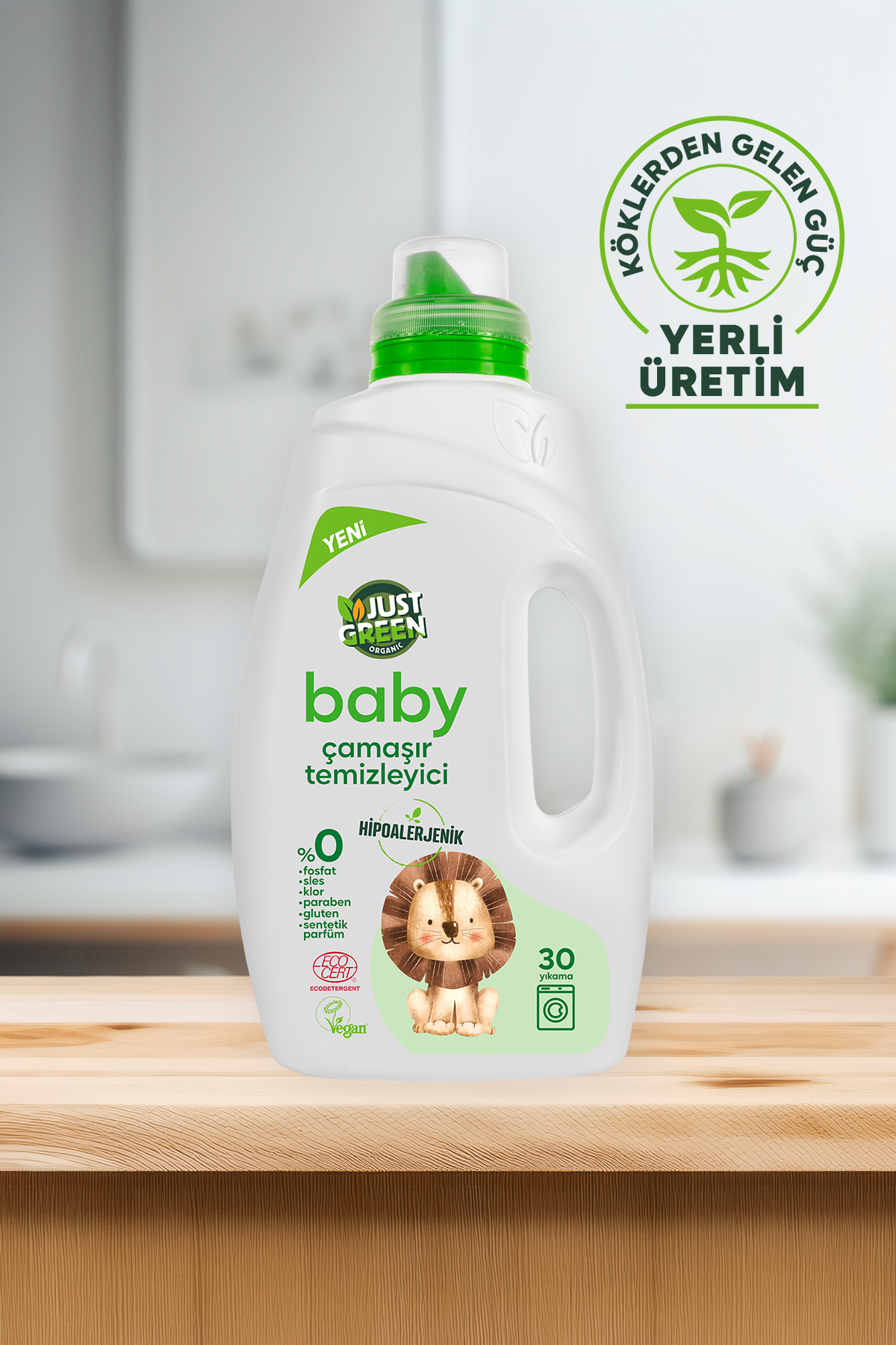 Just Green Organic Bebek Çamaşır Deterjanı,baby Çamaşır Temizleyici,bebekler Için %100 Doğal Ve Hassas Temizlik,1500 ml fotoğrafı 5 (önizleme)