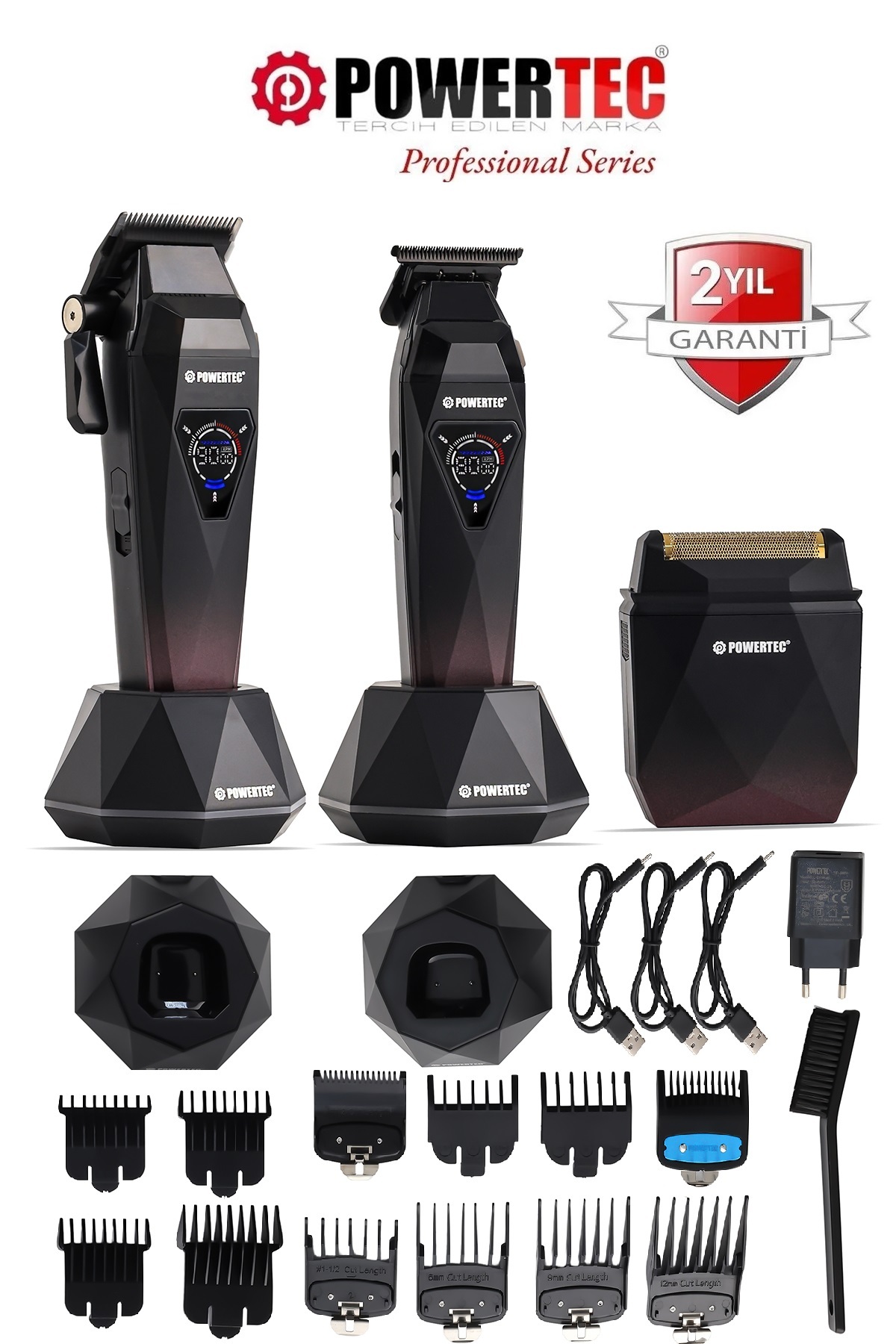 TR-5800 Hair-Beard-Neck-Daily Shaver 3-Piece Set (0.5mm Scalloped)