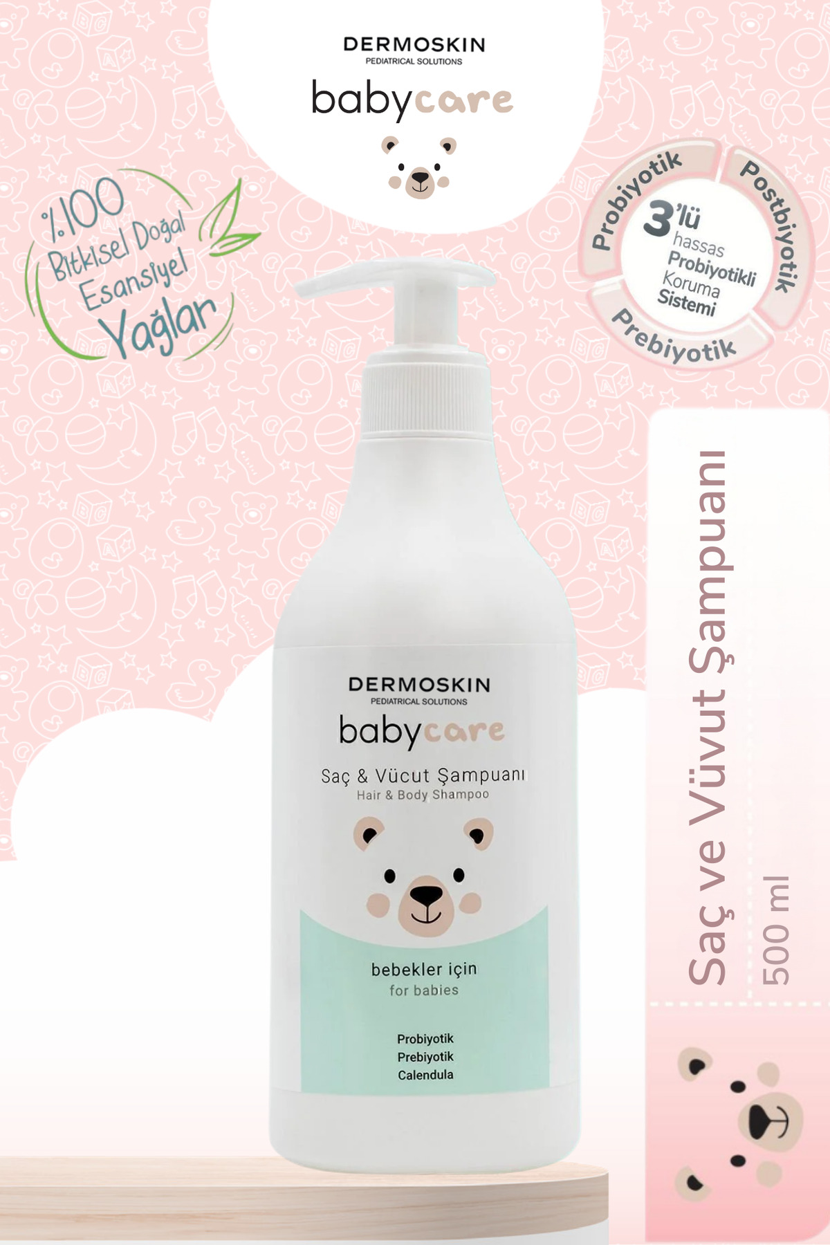 Dermoskin Bitkisel Bebek Saç ve Vücut Şampuanı | Probiyotikli Koruma Sistemi 500 ml - Fiyatı, Yorumları
