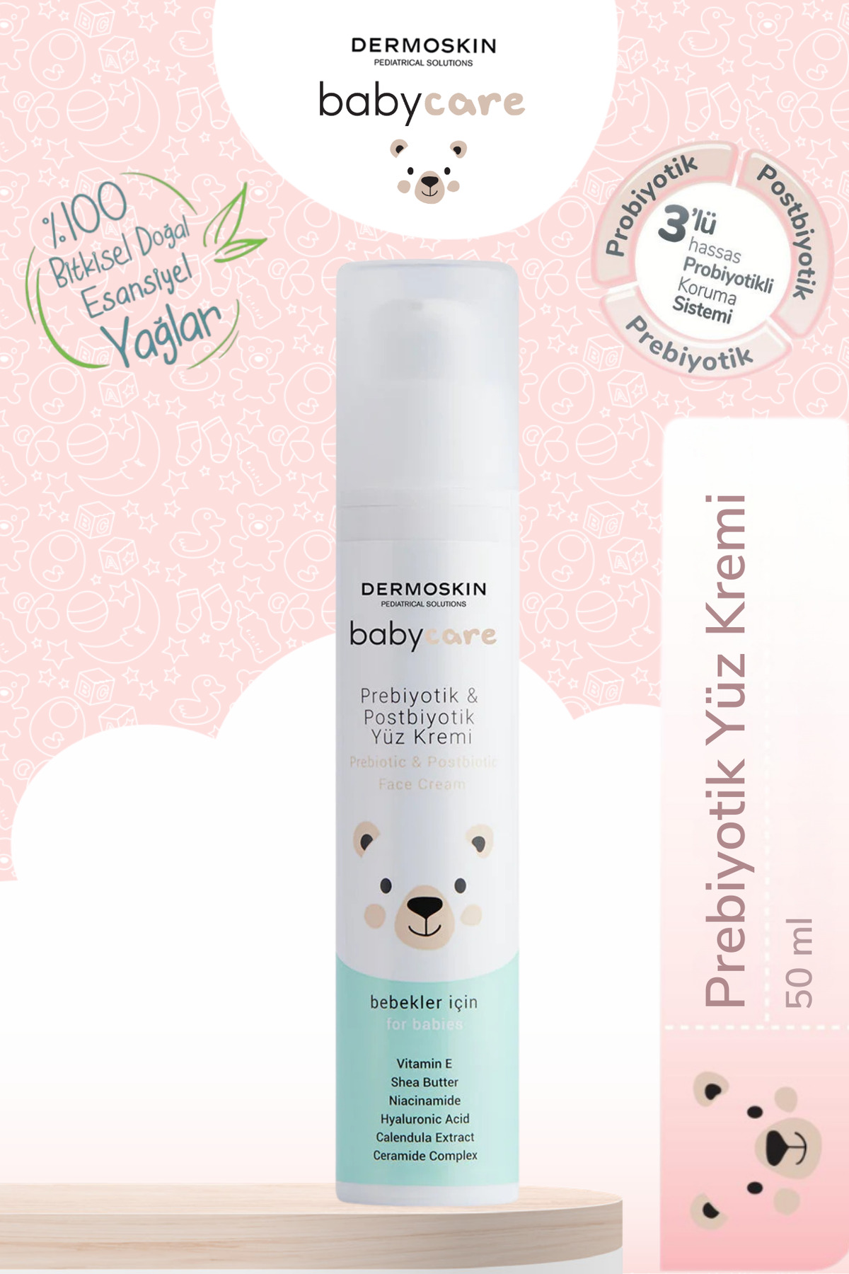 Dermoskin Babycare Prebiyotik & Postbiyotik Yüz Kremi | Nemlendirici Krem | Hyaluronik Asit | 50 ml - Fiyatı, Yorumları