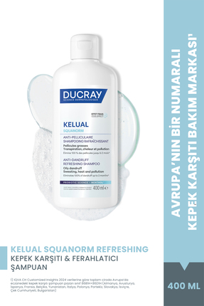 Ducray Kelual Squanorm Kepek Karşıtı & Ferahlatıcı Şampuan 400 ml