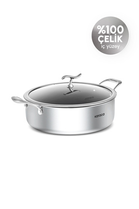 Karaca Plasma Steel 316+ 3Ply Yanmaz Yapışmaz Çelik Karnıyarık / Pilav Tencer...