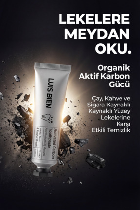 Luis Bien Organik Aktif Karbonlu Diş Beyazlatıcı Macun 75 ml – Çay/Kahve/Siga...