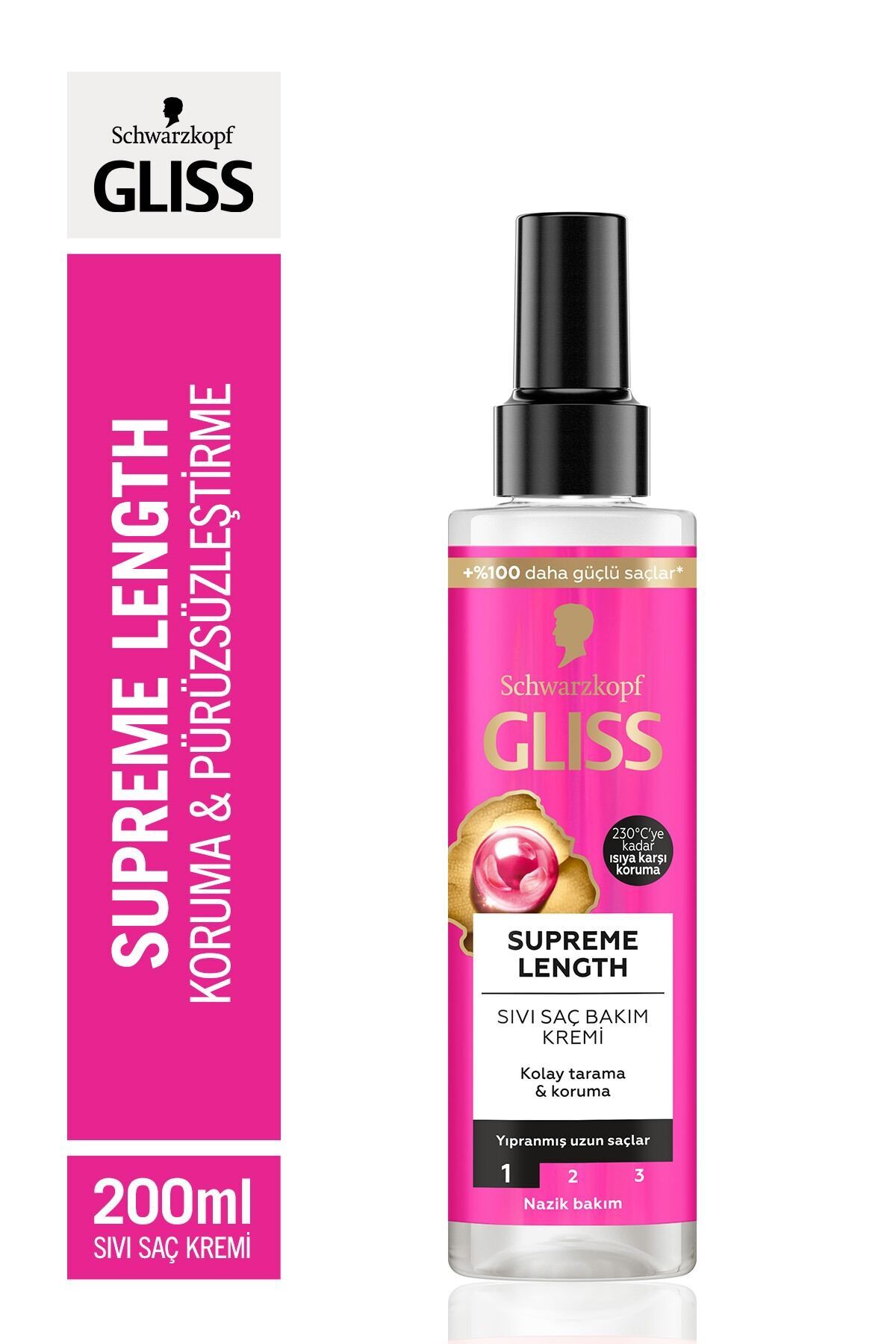 Gliss نرم کننده مایع موی بلند کننده گلیس شوارتسکف مدل Supreme Length حجم 200 میلی لیتر — 80331