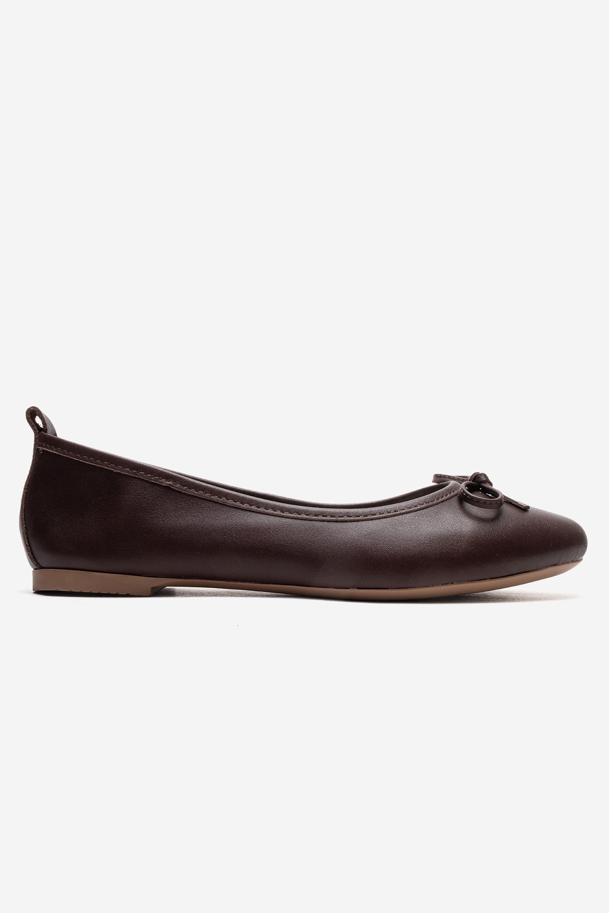 luvishoes  01 Kahve Cilt Hakiki Deri Kadın Babet Ayakkabı - Görsel 4