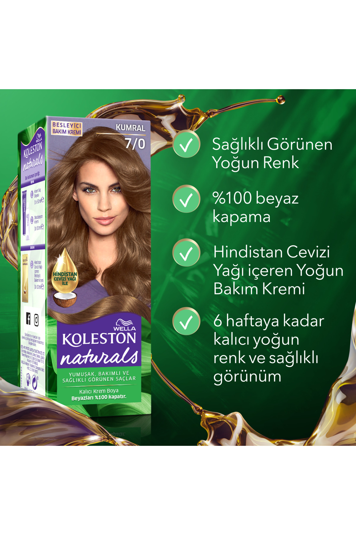 رنگ مو قهوه ای Koleston Naturals 7/0 — مشکی KtWModel13-T — تصویر 2 از 6