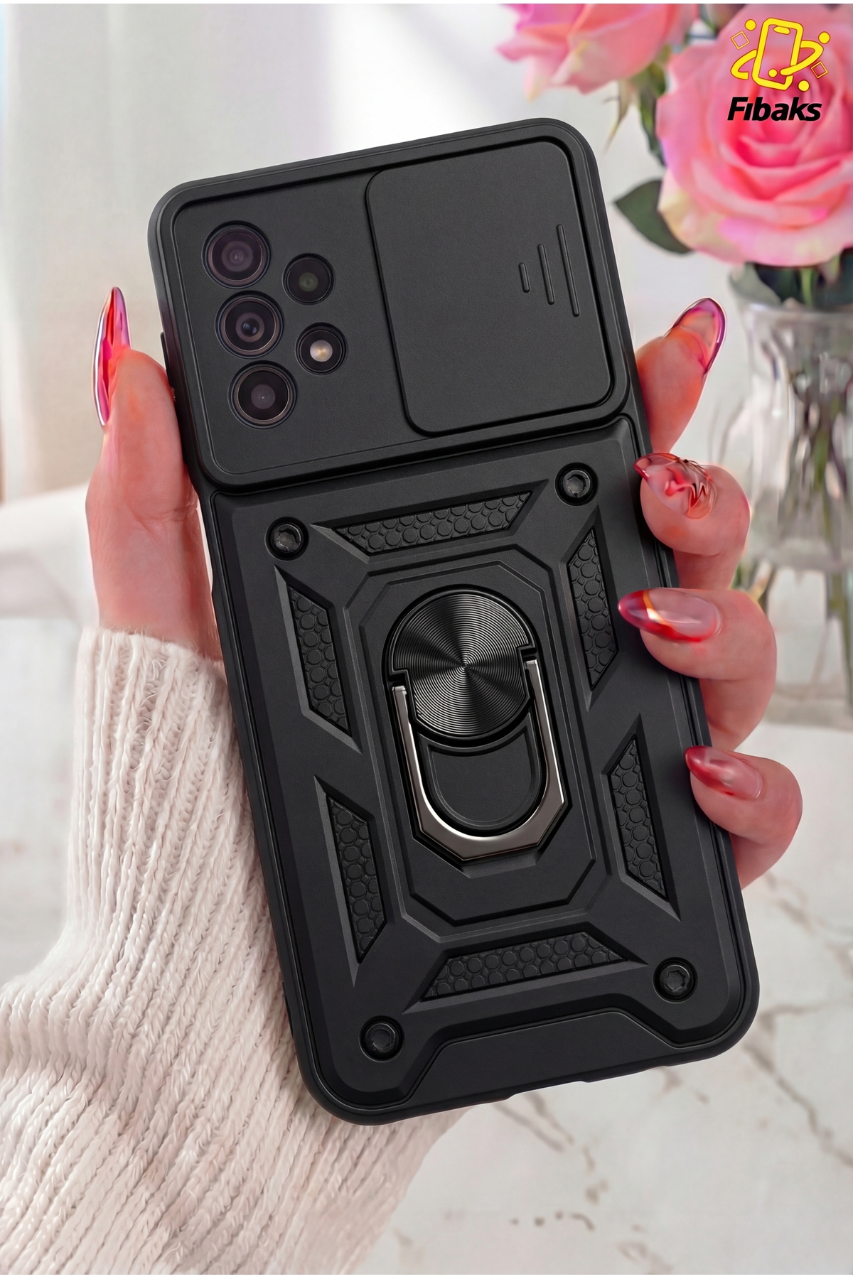 Armor Military Tank with Sliding Ring with Galaxy A23 Case Camera Protection