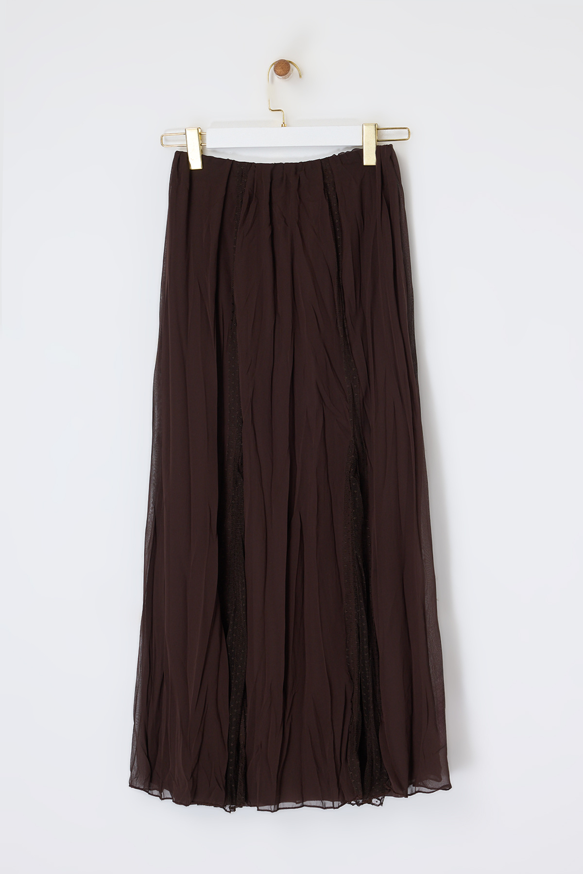 Trendyolmilla  Kahverengi Astarlı Şifon Etek TDRSS26ET00027 - Görsel 5