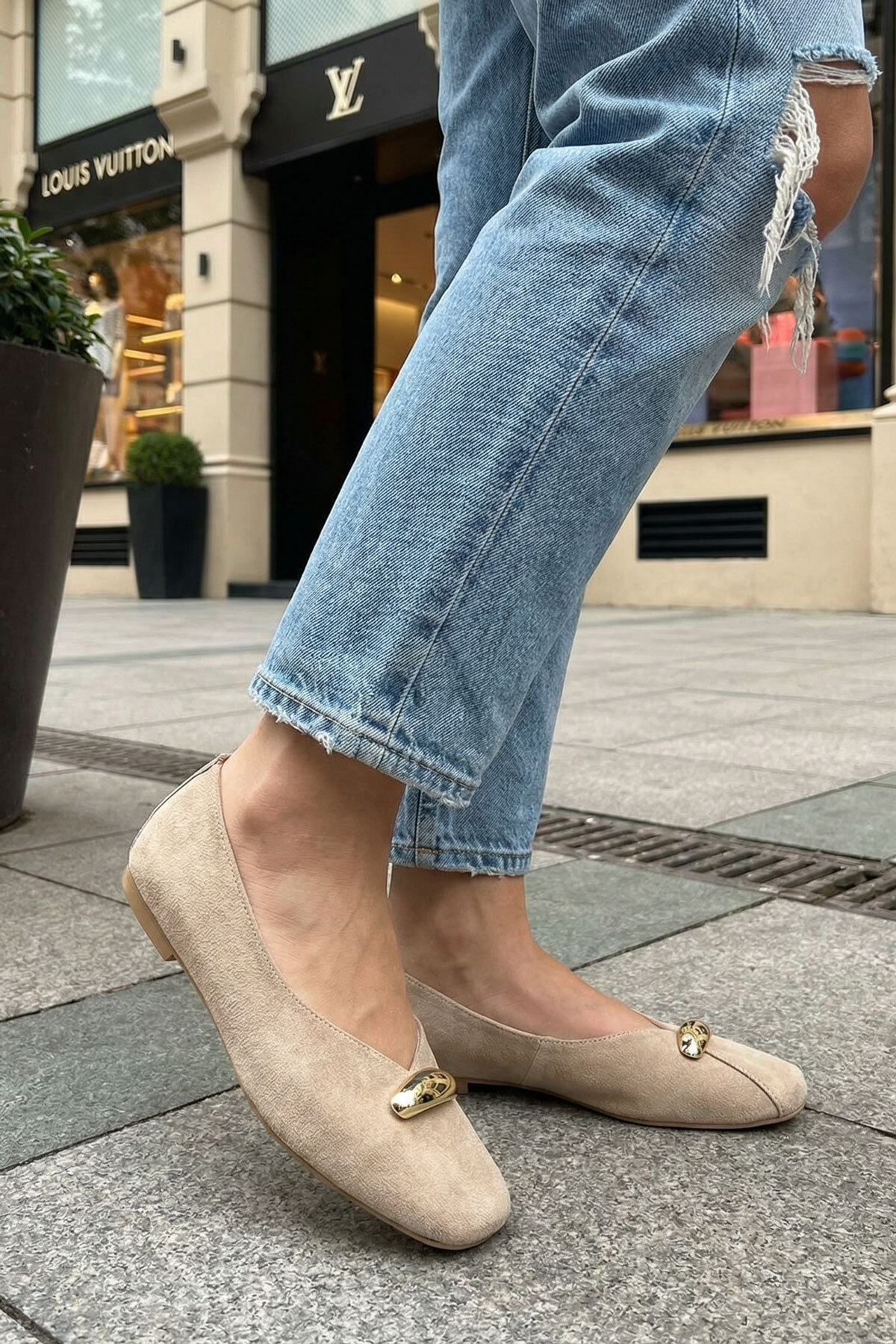 SOHO  Bej Süet Kadın Babet 20840 - Görsel 6