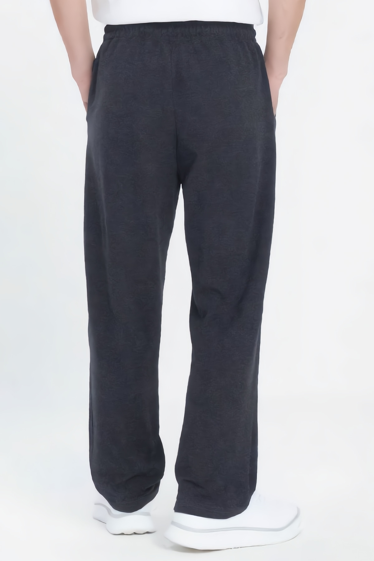 Tudors  Erkek Antrasit Pamuklu Baggy Fit Rahat Kesim Beli Bağcıklı Yan Cepli Örme Eşofman Altı - Görsel 4