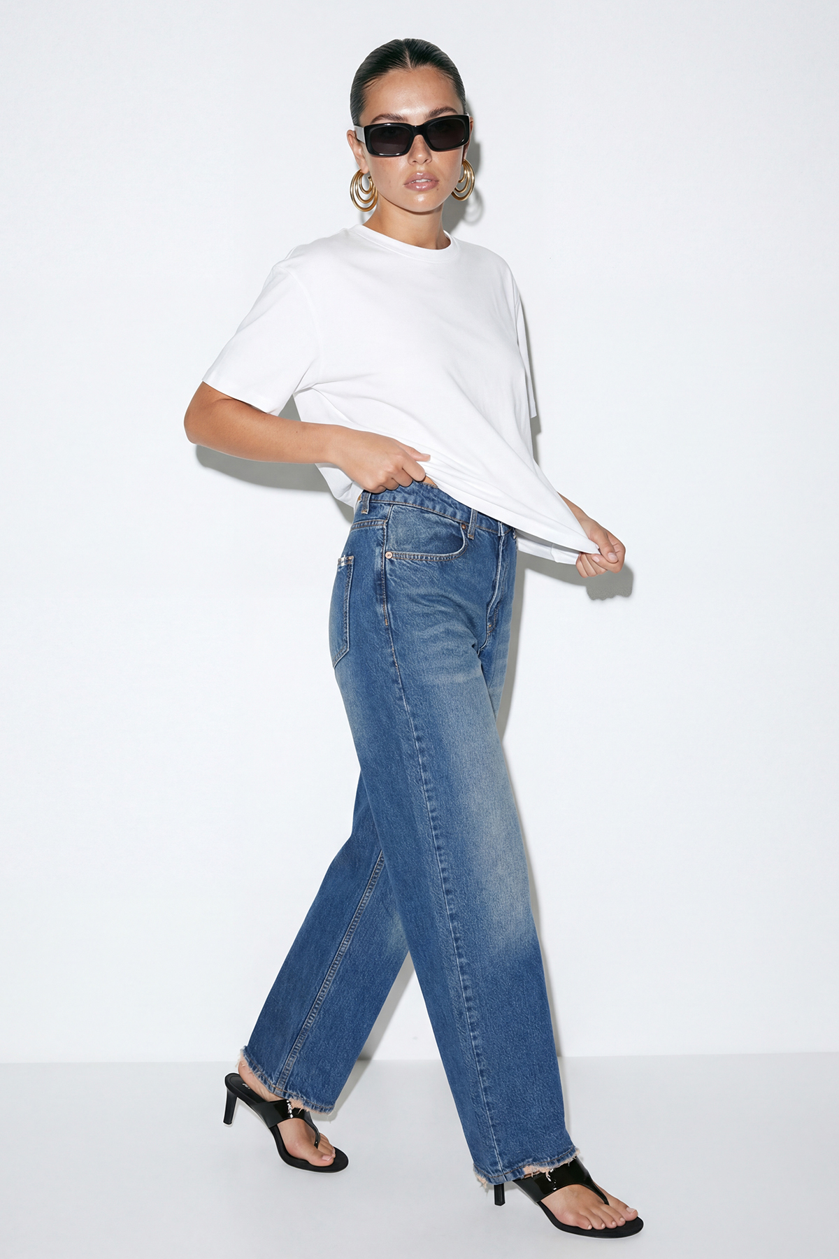 Drop by Trendyolmilla Mavi Yüksek Bel Baggy Jeans TDRSS26JE00009