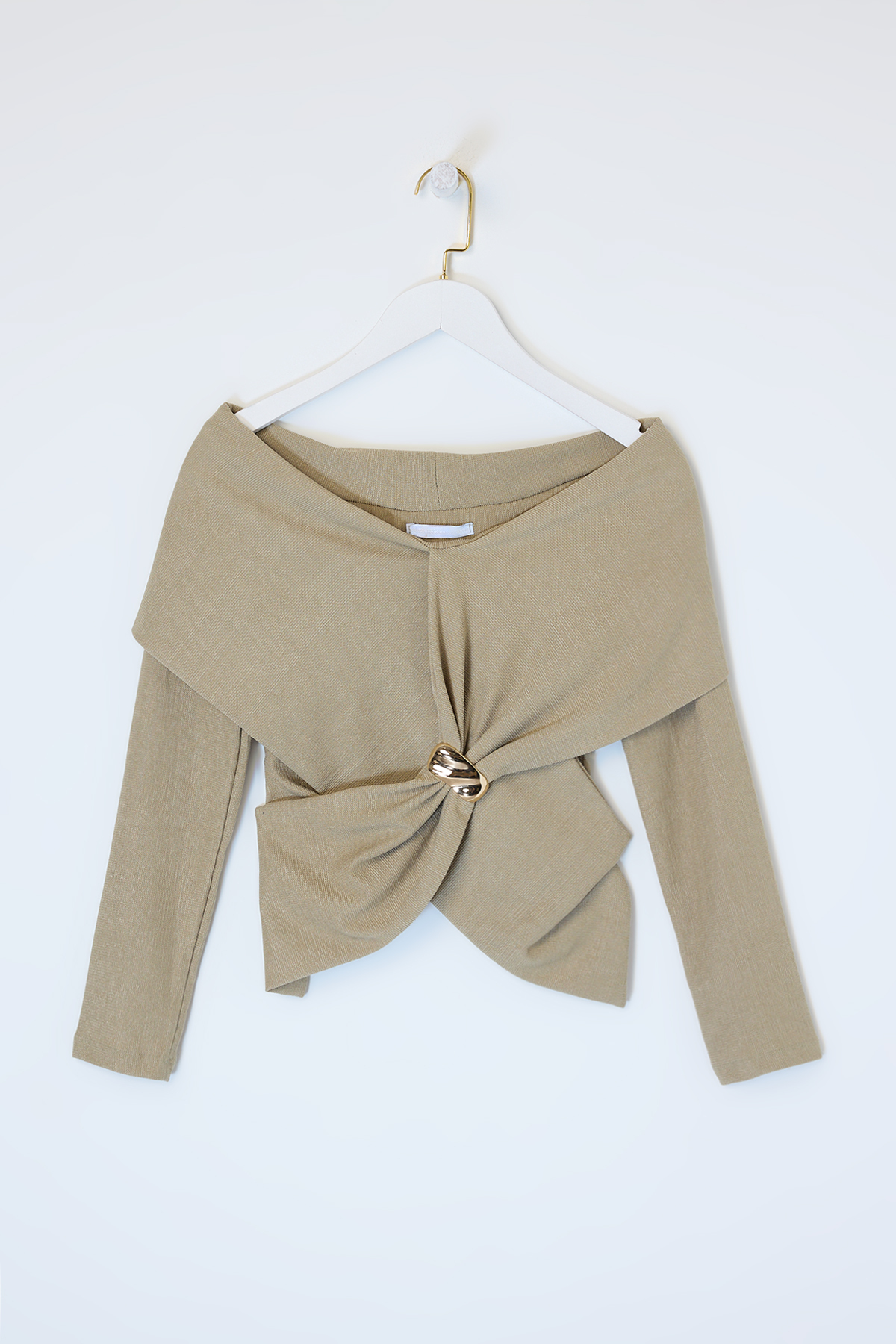 Trendyolmilla  Açık Yeşil Önü Tokalı Kelebek Bluz TDRSS26BZ00012