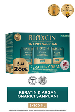 Bioxcin Keratin & Argan Onarıcı Bakım Şampuanı 300 ml 3 Al 2 Öde - Yıpranmış ...