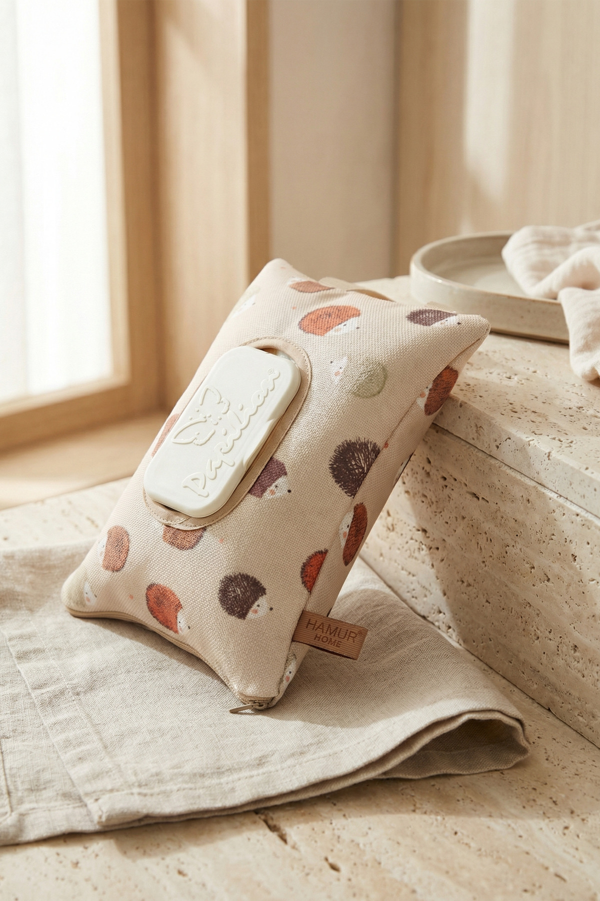 HAMUR Askılı Taşınabilir Anne Bebek Fermuarlı Islak Mendil Kılıfı Bebek Arabası Beşik Kenarı Çanta Urcin fotoğrafı 4 (önizleme)