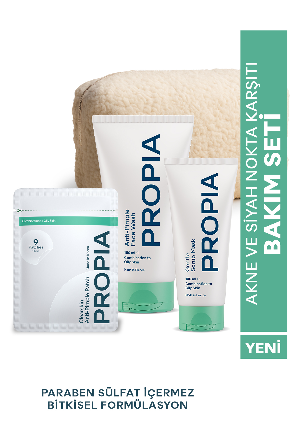 Akne ve Siyah Nokta Karşıtı Bakım Seti — Jel-Patch-Mask-Set