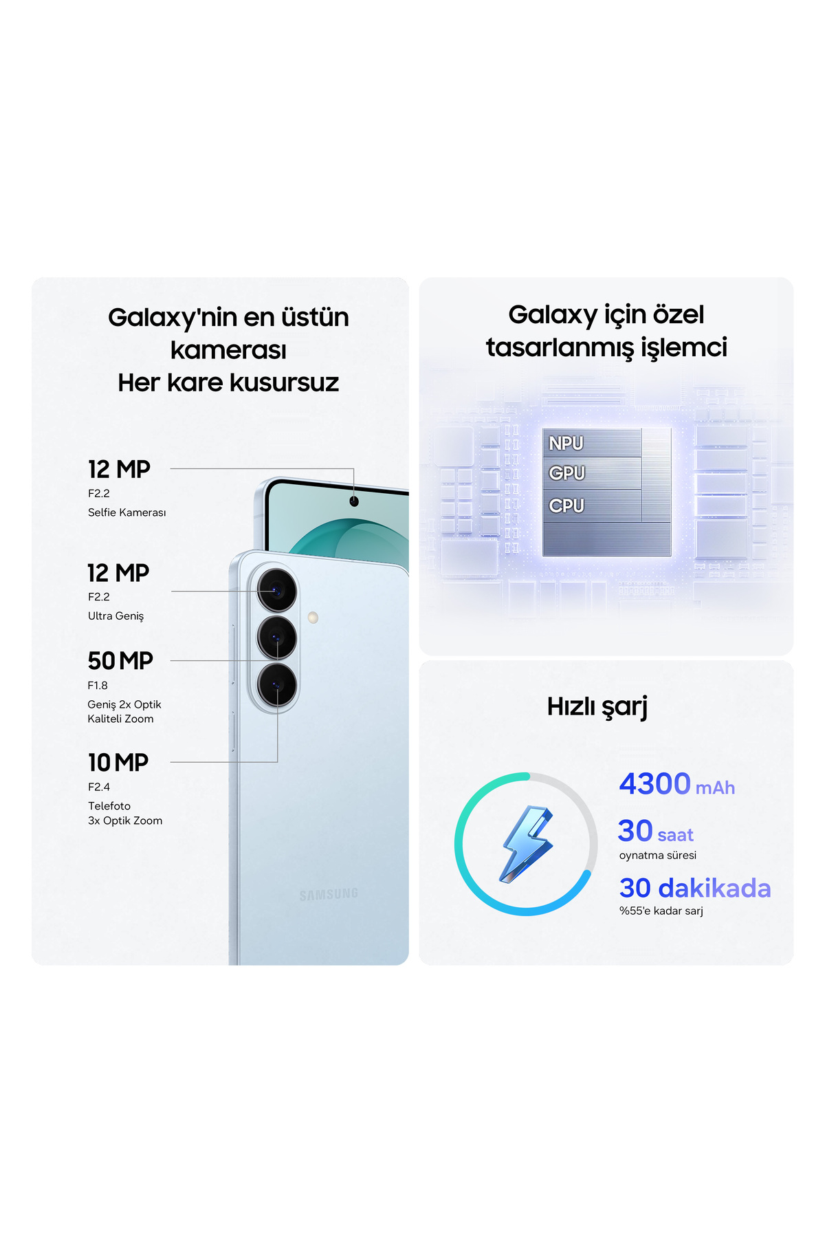 Samsung Galaxy S26 12GB/256GB Gök Mavisi Cep Telefonu