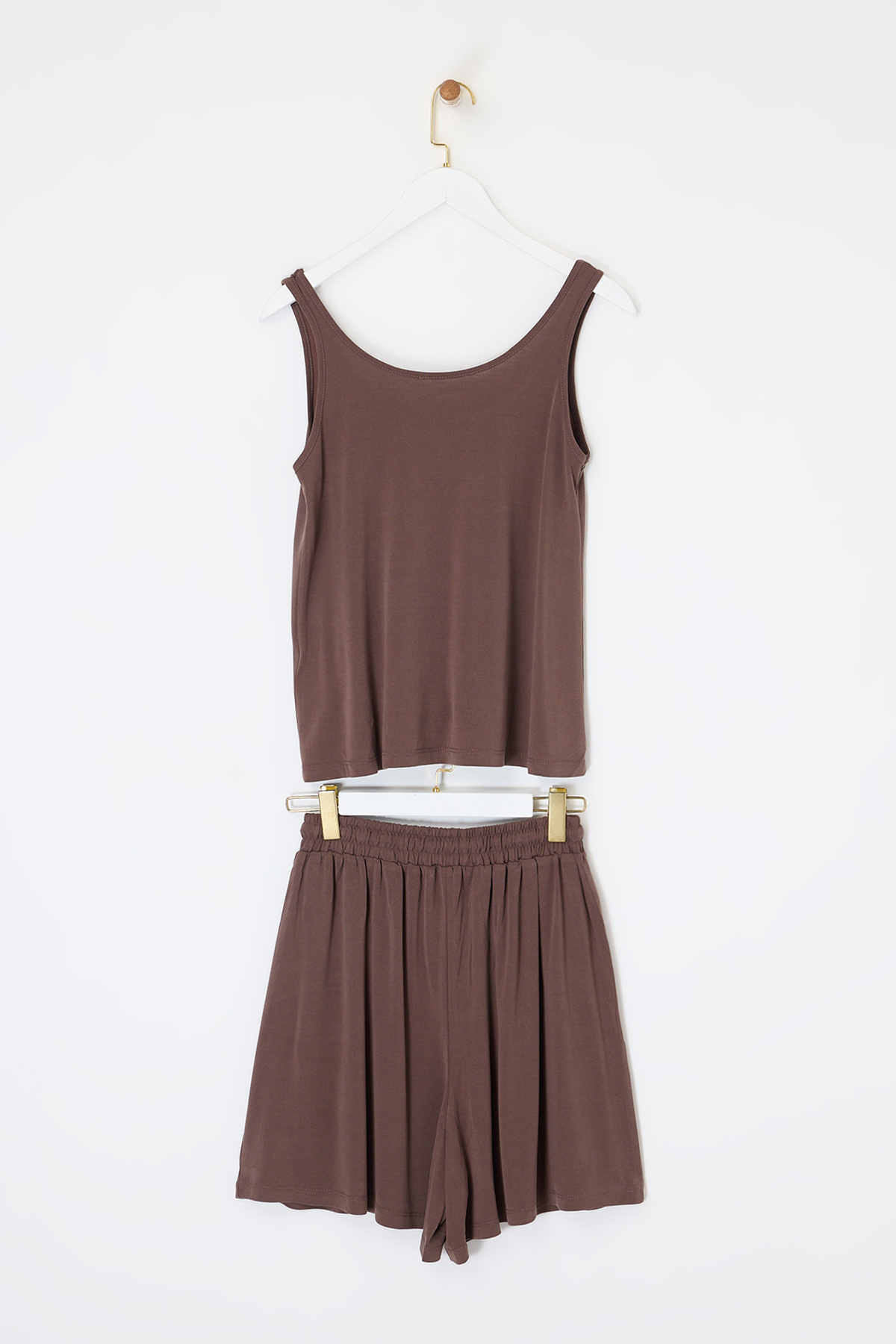 Trendyolmilla  Kahverengi Askılı Modal Takım TDRSS26AU00007 - Görsel 5