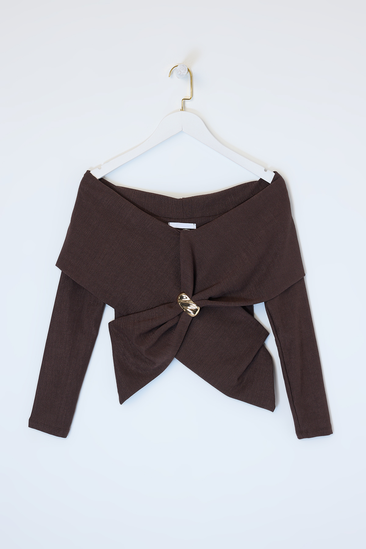 Trendyolmilla  Kahverengi Önü Tokalı Kelebek Bluz TDRSS26BZ00012