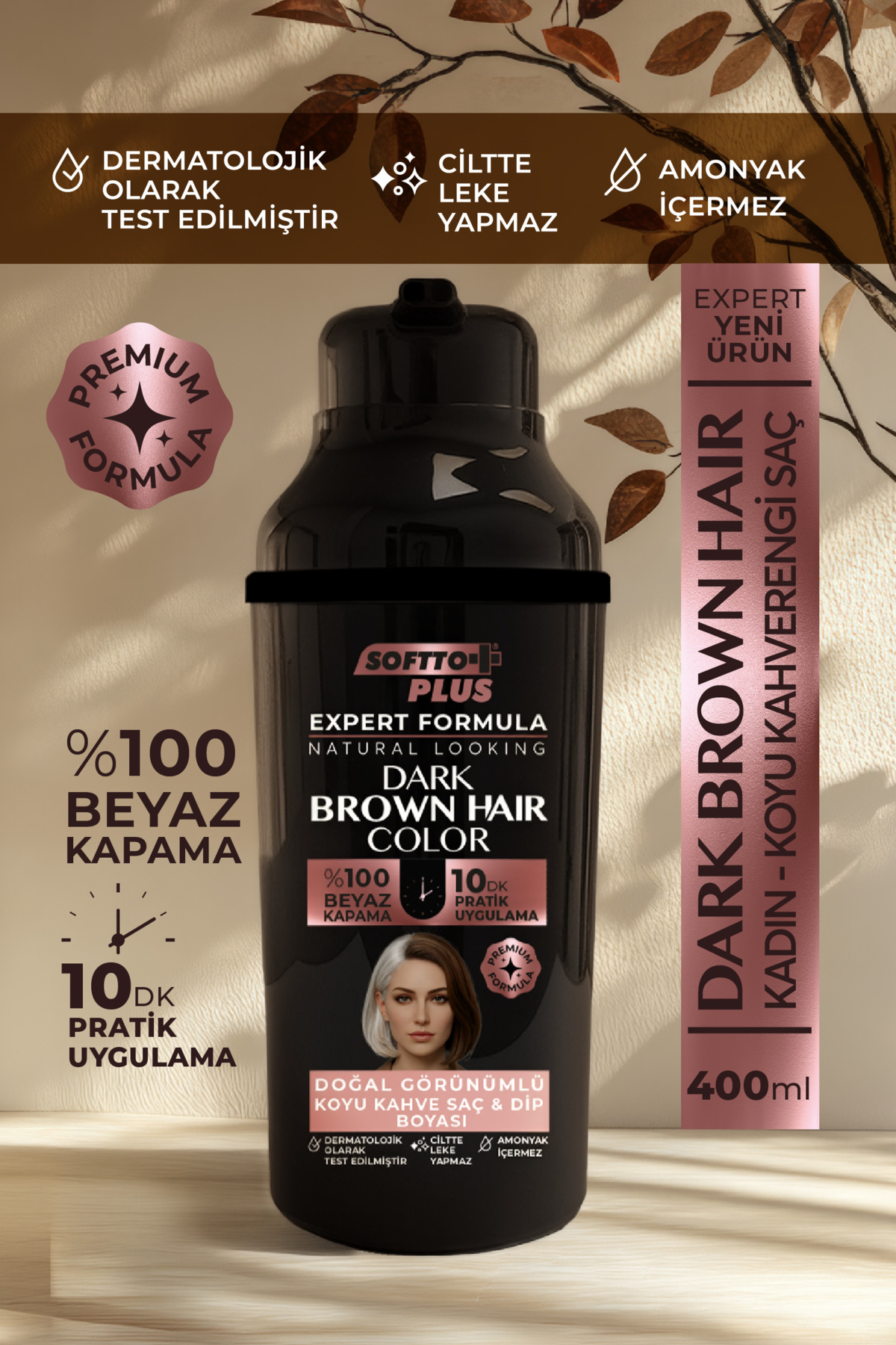 Expert Woman Brown Hair Color / Koyu Kahve / Kadınlara Özel Yeni Formül / Doğal Görünüm
