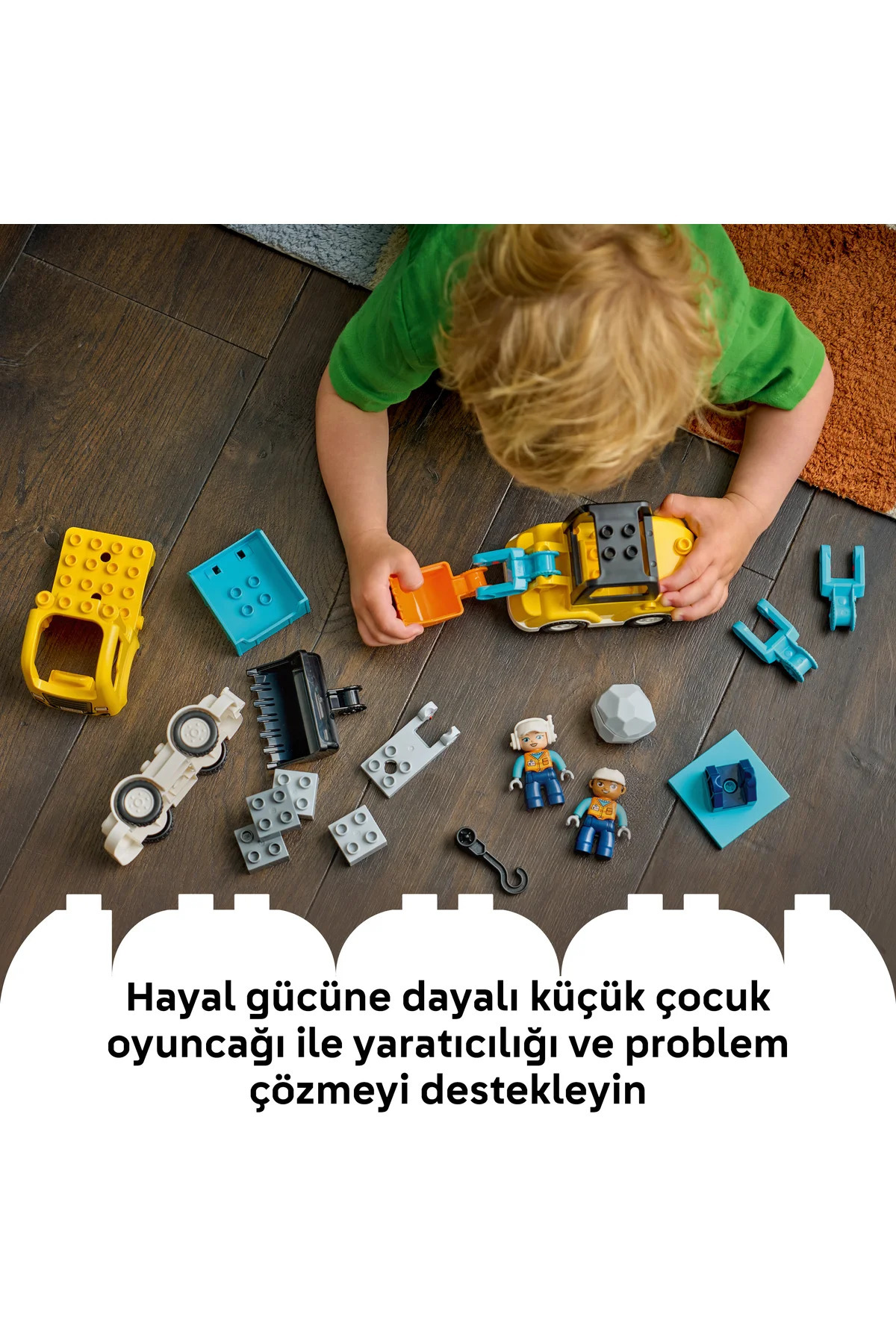 LEGO ® DUPLO® Kasabası 3'ü 1 Arada İnşaat Araçları 10475 - 2+ Yaratıcı Oyuncak Yapım Seti (22 Parça) fotoğrafı 6 (önizleme)
