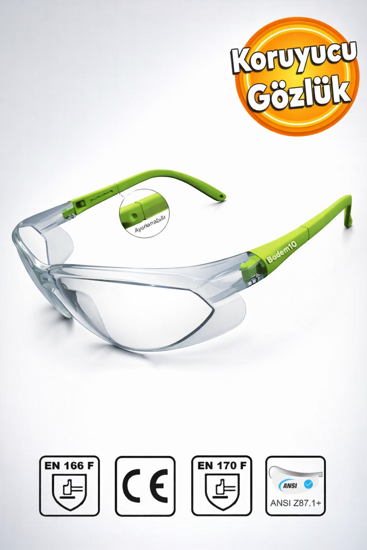 Safety Goggles Ear Adjustable Protective Laboratory Protection Goggles Transparent S900