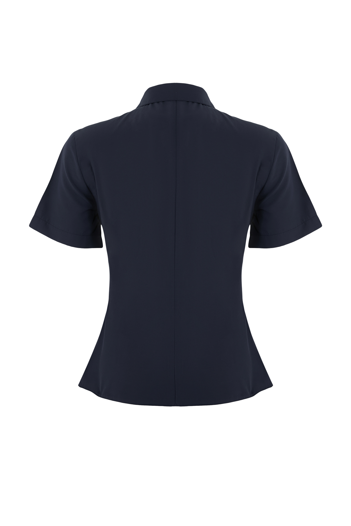 Trendyolmilla  Lacivert Bele Oturan Asimetrik Fitted Gömlek TWOSS26GO00054 - Görsel 3