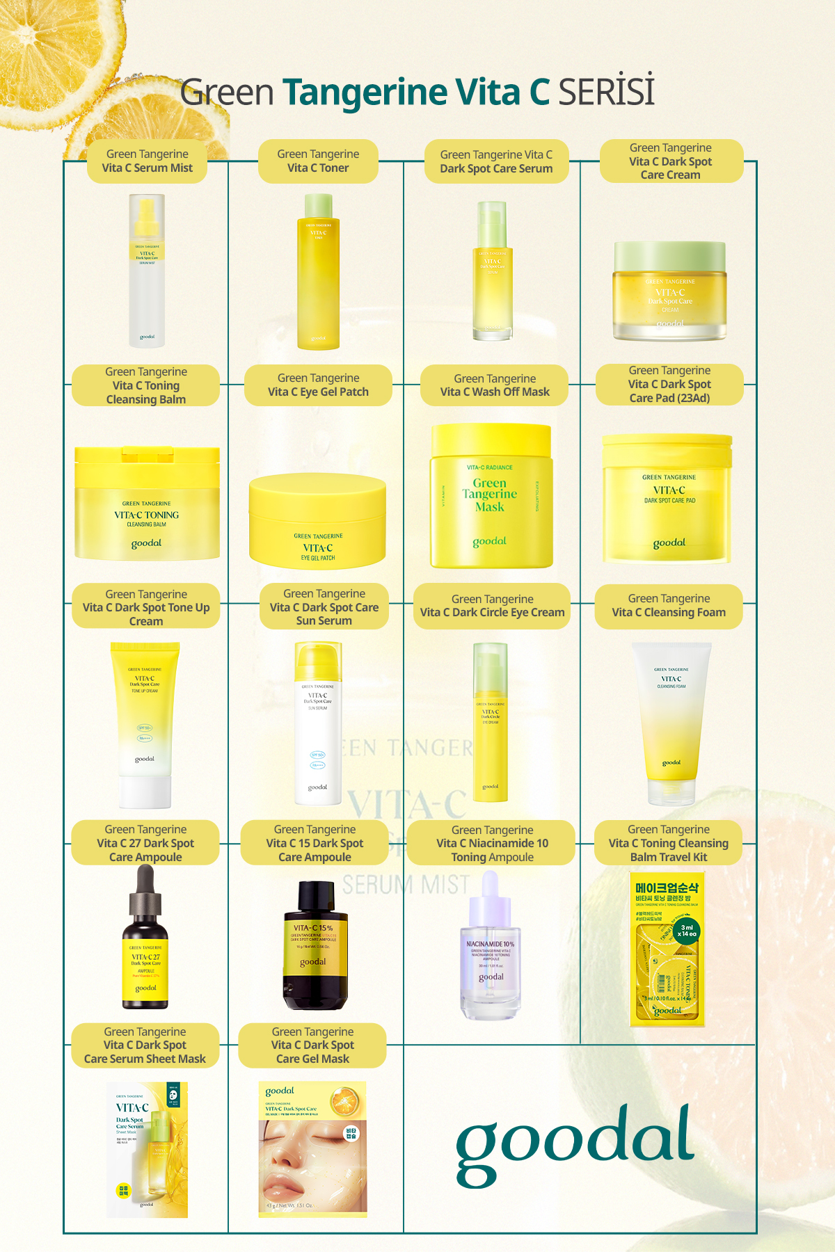 Ton Eşitleyici Leke Karşıtı Güneş Kremi GOODAL Green Tangerine Vita C Dark Spot Tone Up Cream SPF50+ — 8809828419566 — تصویر 8 از 9
