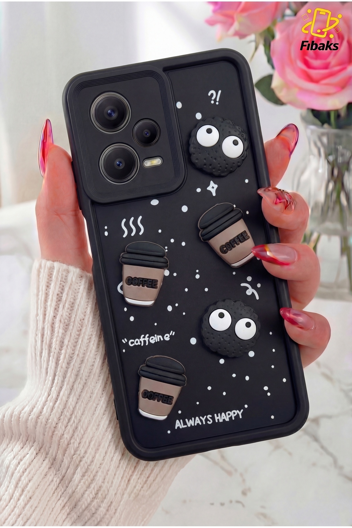 Redmi Note 12 Pro 5g Case Design Patterned Camera Protected Coffee Cookie Soft Silicone Cover