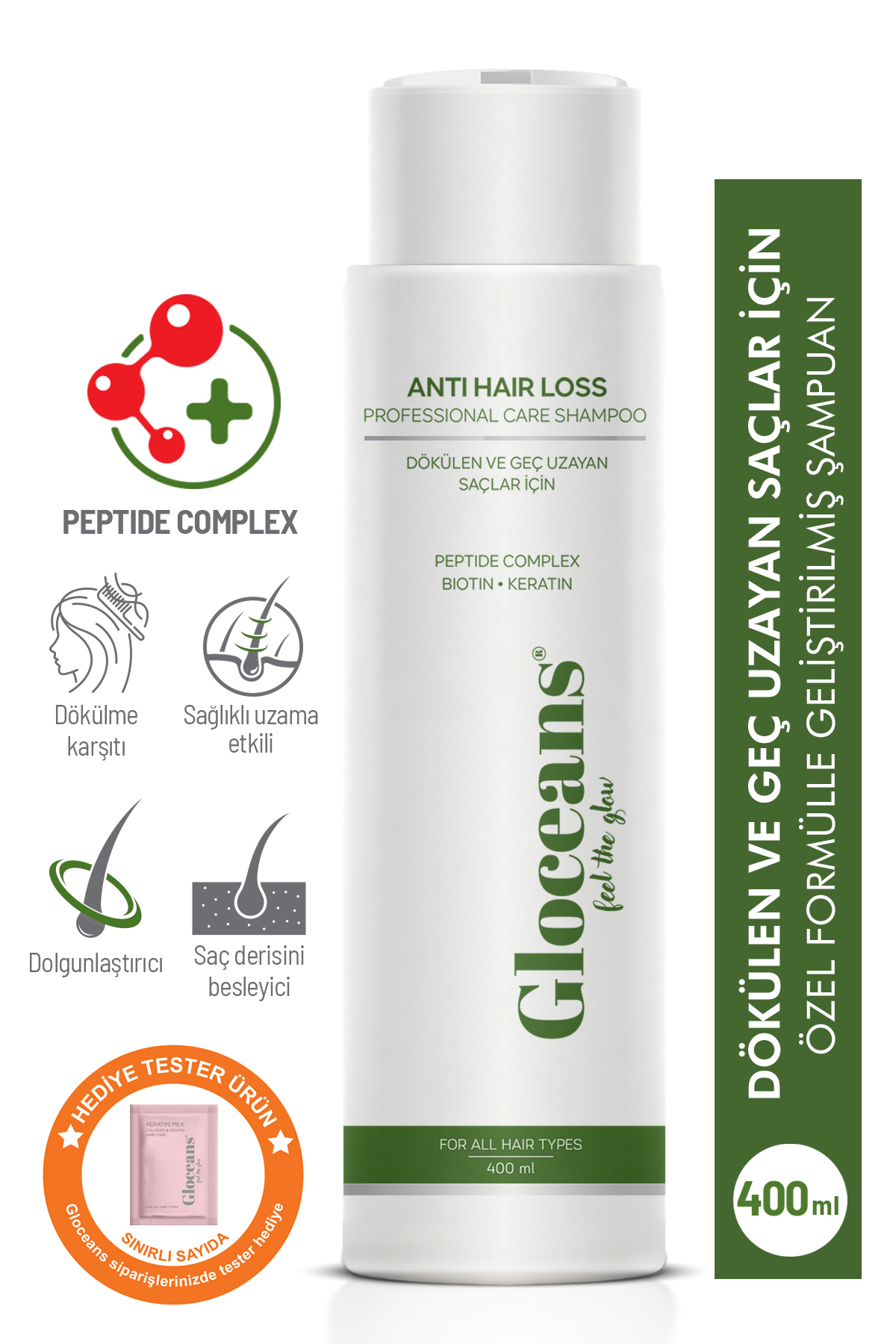 gloceans feel the glow Peptide Complex & Keratin Saç Dökülmesine Karşı Sağlık...