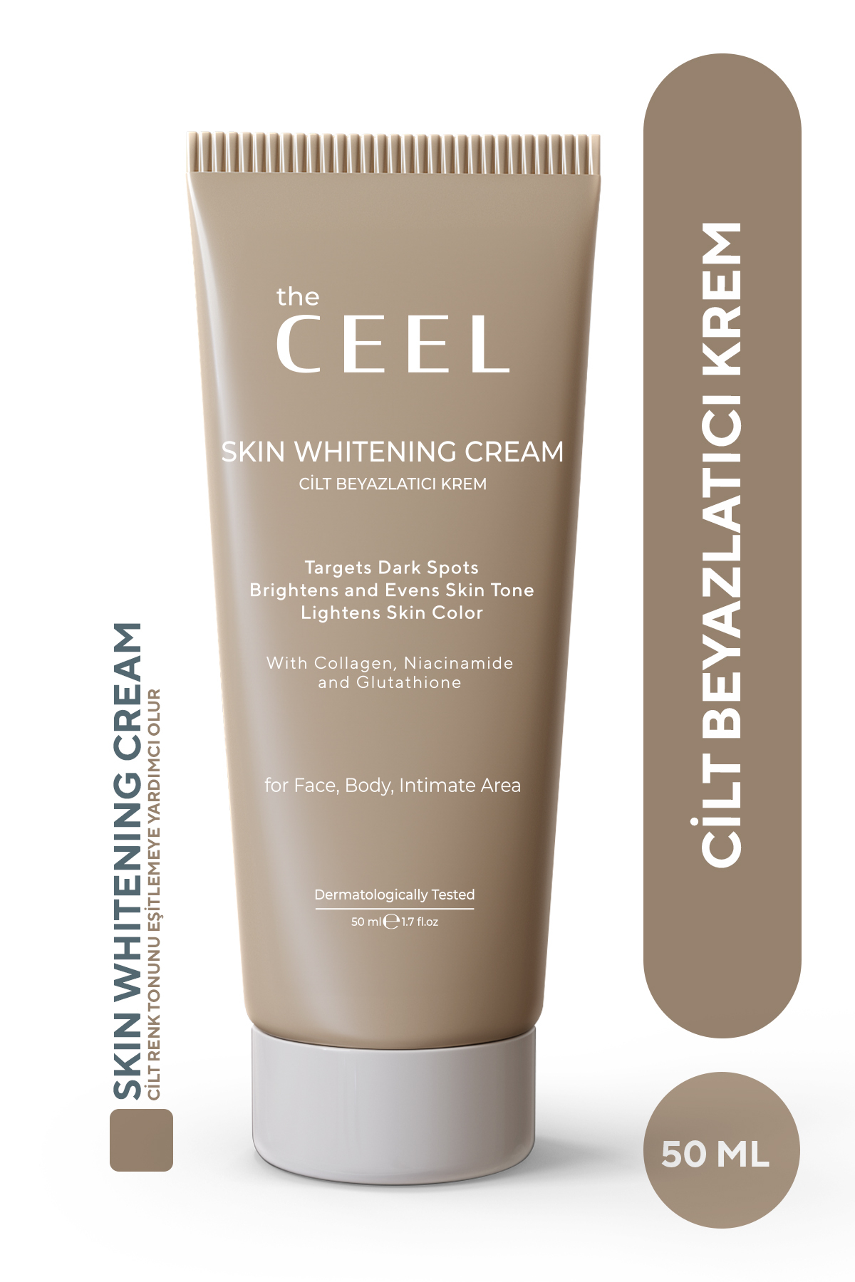 The Ceel Cilt Beyazlatıcı Aydınlatıcı Leke Karşıtı Krem | Kolajen,Niacinamide,Alpha Arbutin, Glutatyon 50 ml