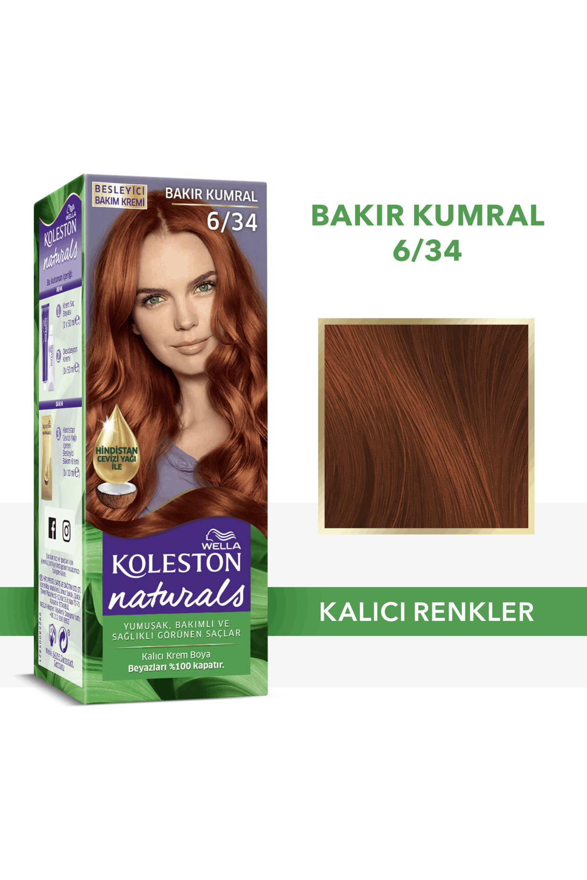 Wella Koleston Naturals 6/34 Bakır Kumral Saç Boyası — نارنجی KtWModel13-T