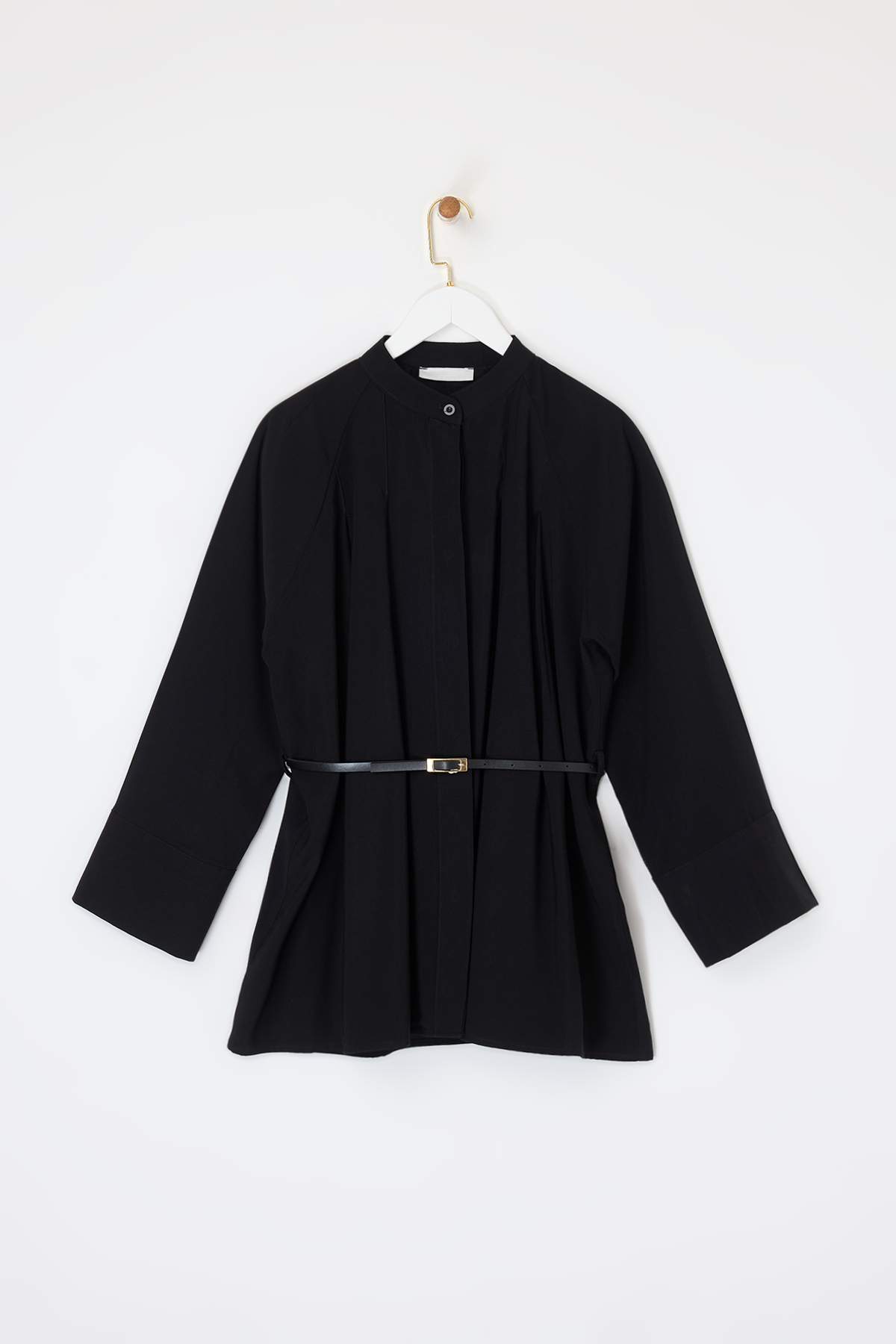 Trendyolmilla  Kemerli Pileli Gömlek - Görsel 4