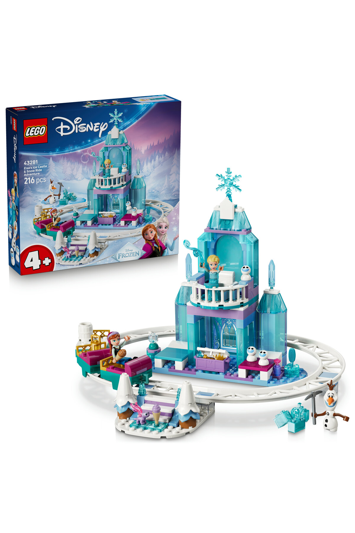 LEGO ® Disney Princess ǀ Aventură s sania pe șine la Castelul de Gheață al El...