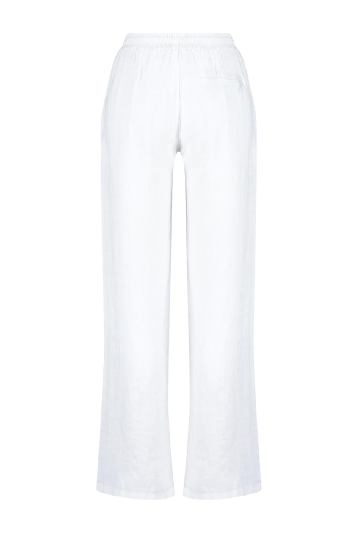 Trendyolmilla  Beyaz %100 Keten Beli Lastikli Yüksek Bel Wide Leg Pantolon TWOSS26PL00041 - Görsel 8